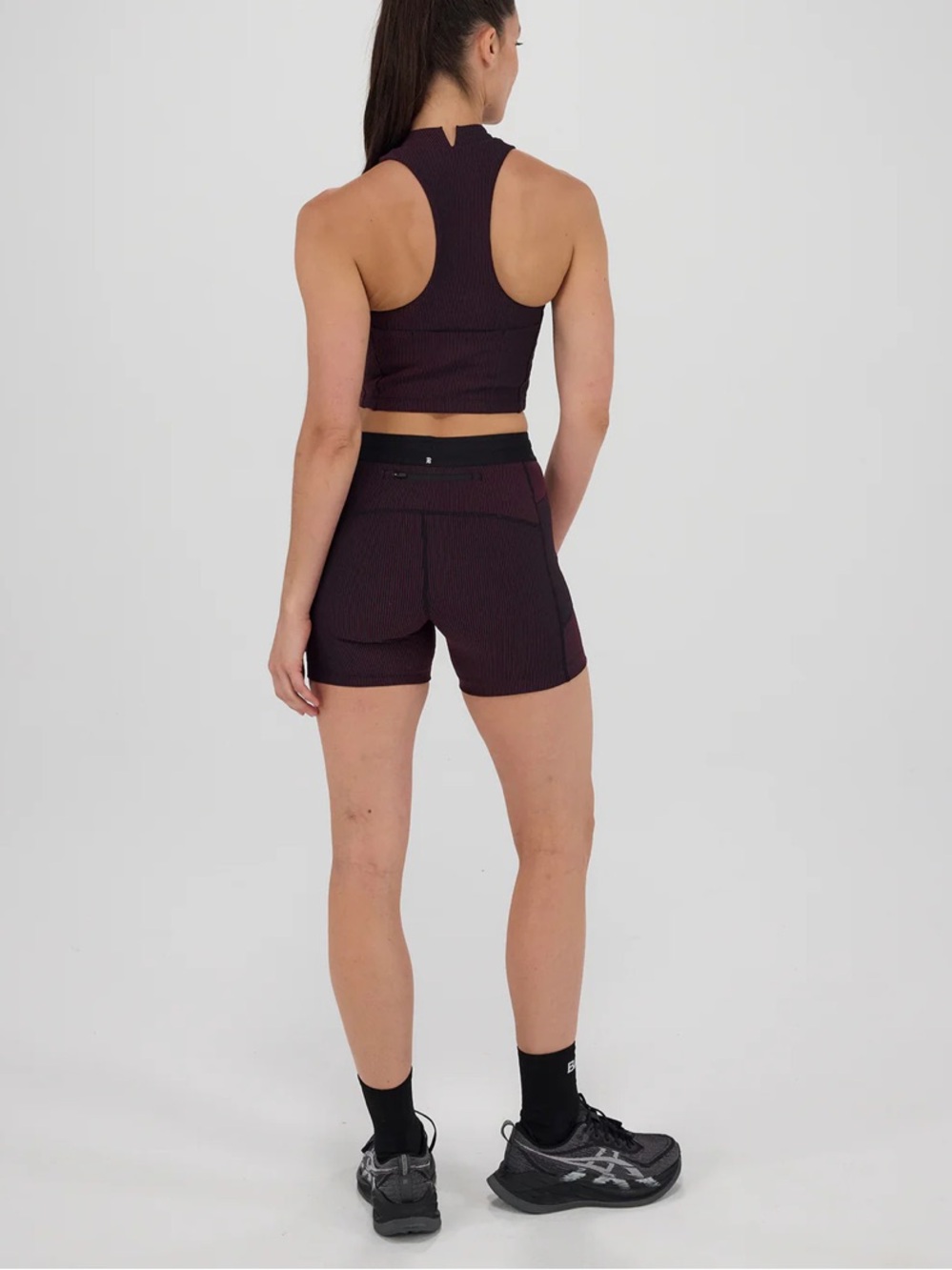 Bandit Striped Cadence 5” Compression Shorts - Black / Fig - Picture 7 of 10